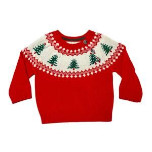 Baby Boden Fair Isle Wool Blend Holiday Sweater Size 6-9m